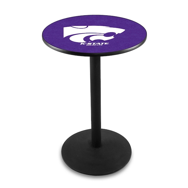 Holland Bar Stool Co 42" Blk Wrinkle Kansas State Pub Table L214B4228KnsasS - main